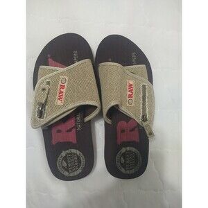 Raw Nwot Purest Natural Fiber Slides Beige Y2k Boho Sz 9 Mens